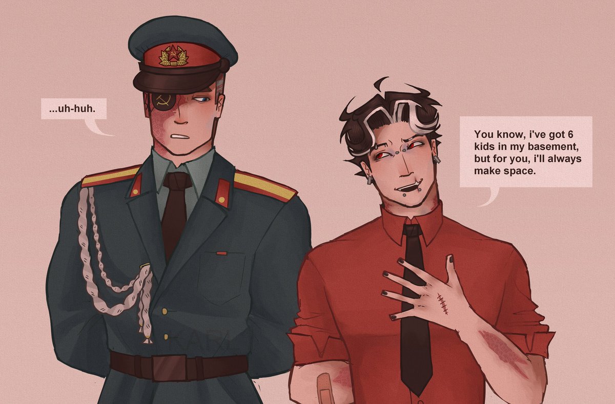 Finished drawing shskds, i'll open commissions when i hit 1k followers 🫶 until then, i'll try to keep posting everyday!!

#CountryHumans #countryhumansUSSR #CountryhumansThirdReich #artmoots #CountryhumansRussia #art #digitalart #CountryhumansGermany #artist