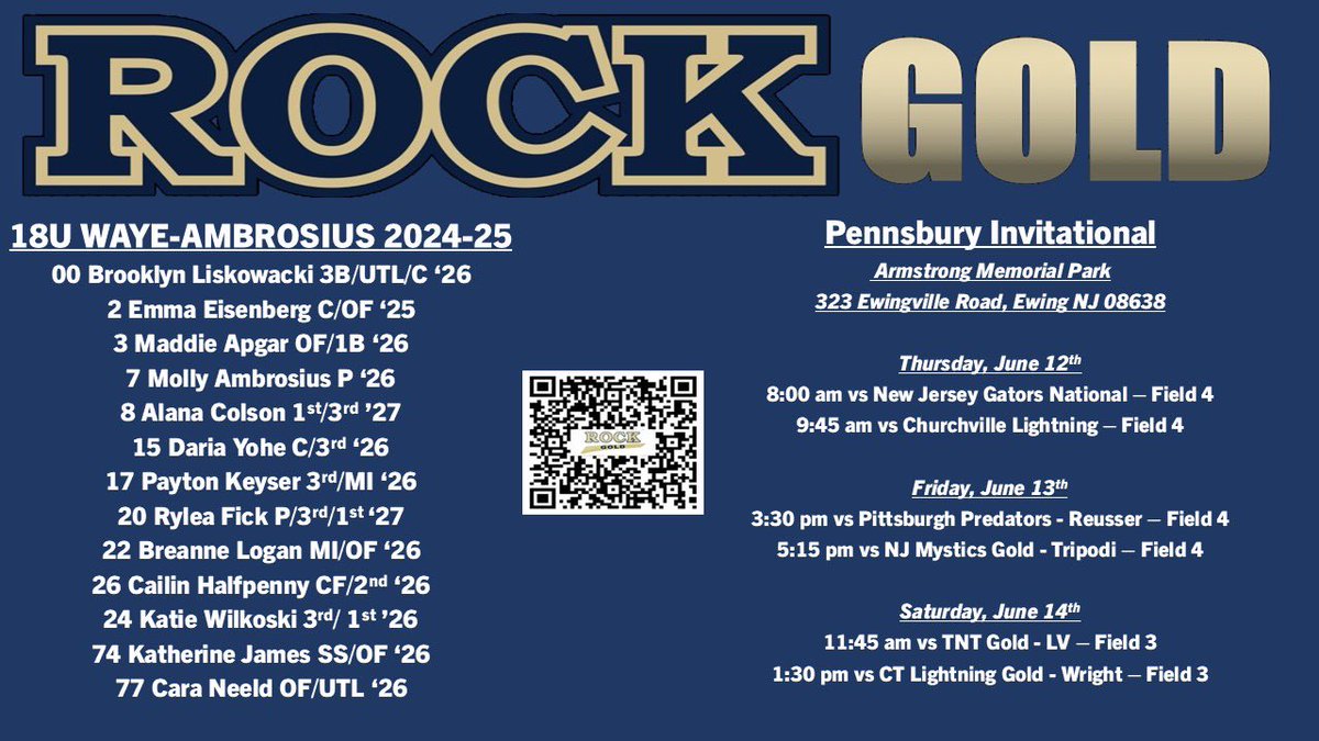 Here’s my schedule for the Pennsbury Showcase! <a href="/RockGoldWaye/">Rock Gold Waye Softball</a> <a href="/ExtraInningSB/">EXTRA INNING SOFTBALL</a>