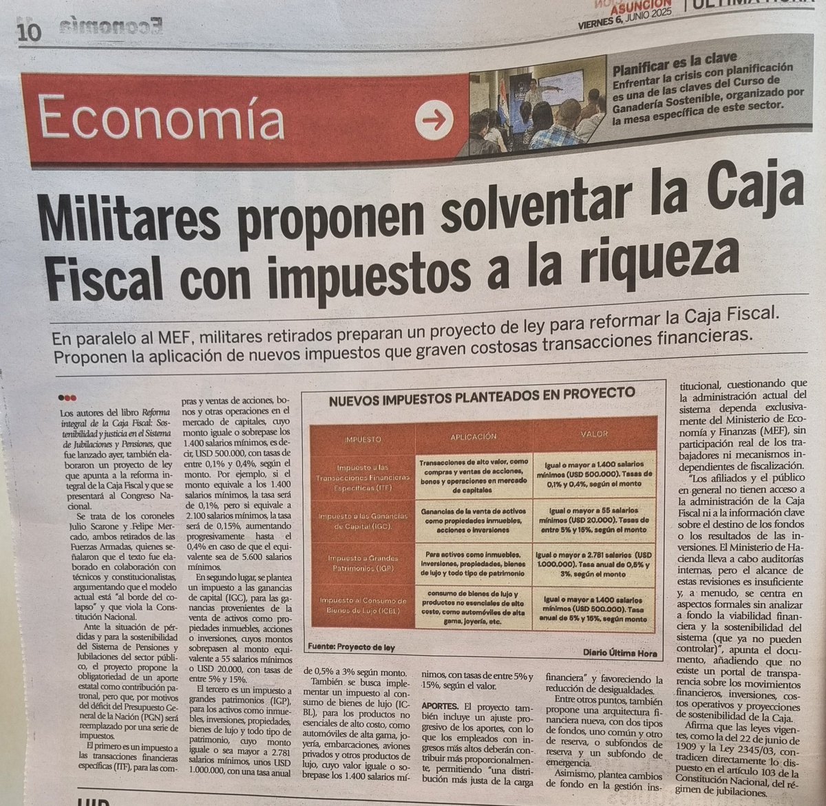Militares analfabetos funcionales en economía y que solo entienden de Jardinería y Desfiles pretenden crear nuevos impuestos para seguir con sus ridiculos privilegios jubilatorios. Increible.
