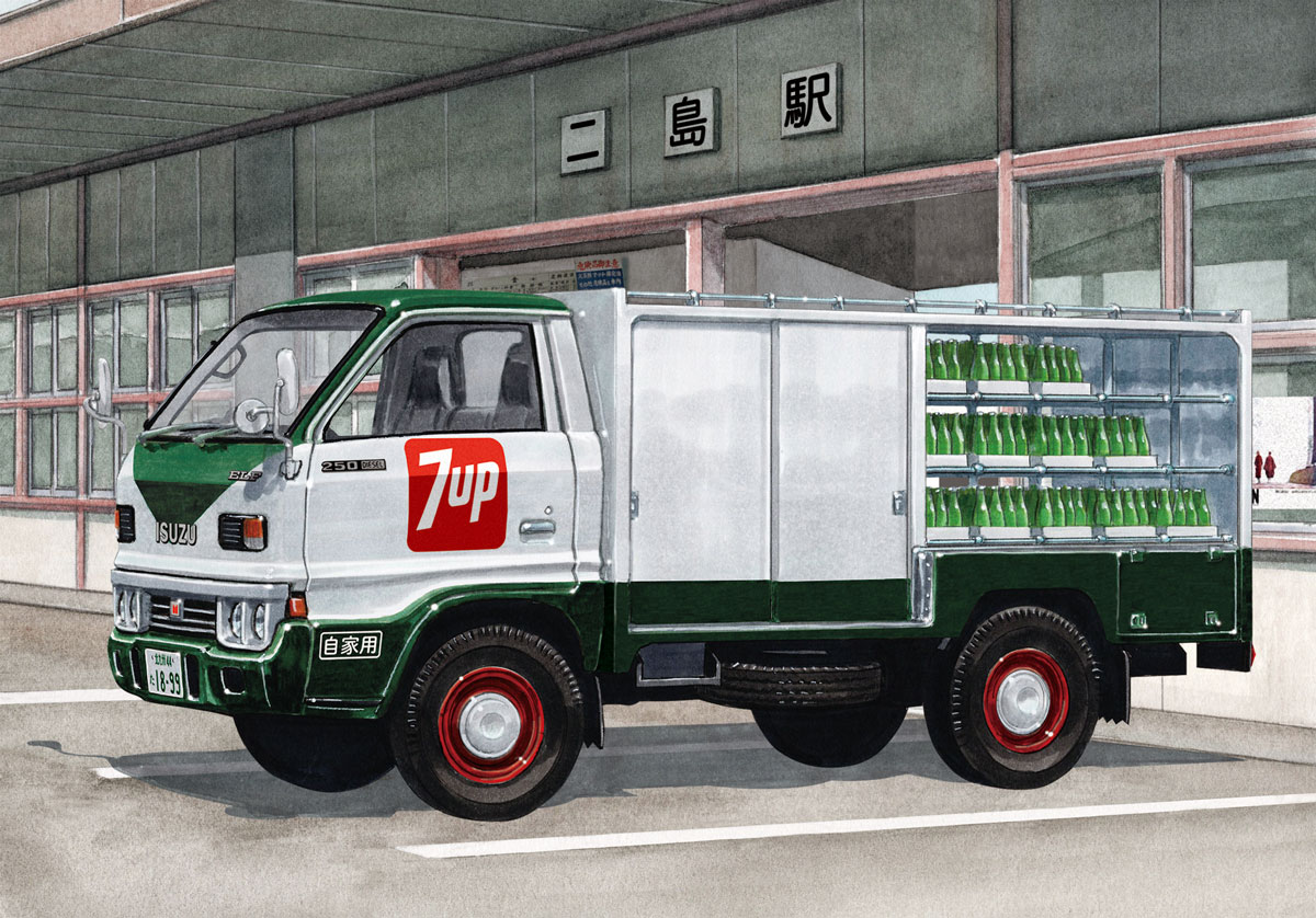 懐かしの商用車コレクション】 104号「いすゞ エルフ1979（7UPボトル