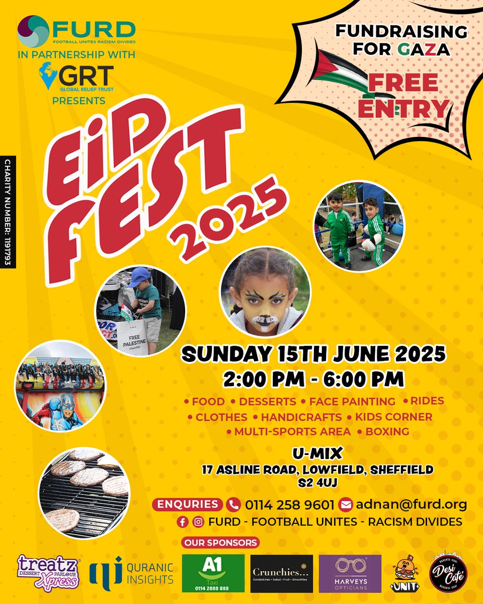 Only 5 more sleeps until Eid Fest in Lowfield Park right here on our doorstep! We look forward to seeing you all here on Sunday 15th June.