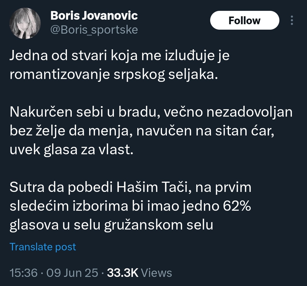 Кратак је пут од "љубим дупе драги Косјерци и Косјерке" до "мрш стоко накурчена навучена на ситну ћар",