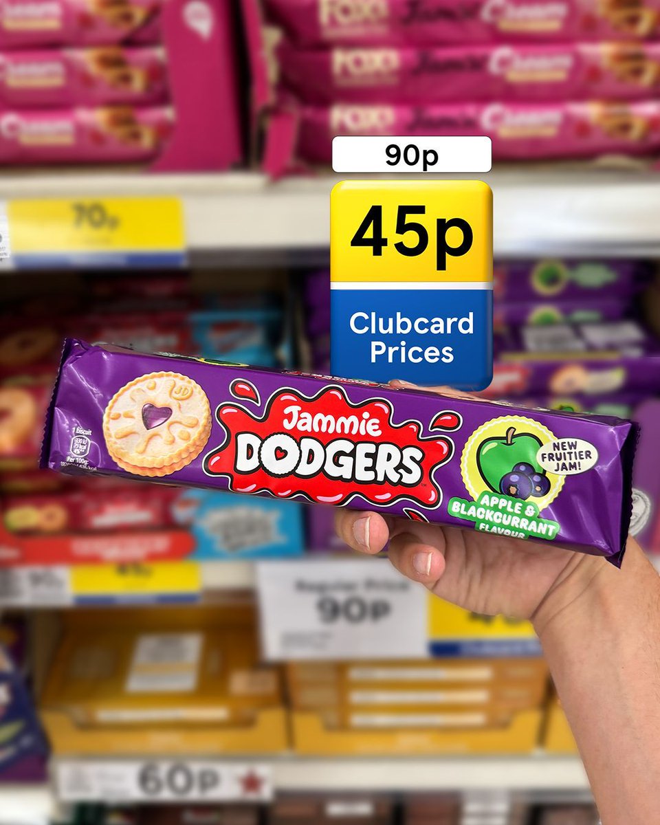 Jammie Dodgers just got even jammier! 🍓

Three delicious flavours have landed at Tesco, now only 45p each, with your #Tesco Clubcard. 

Which one will you choose? Original, Strawberry, or Apple and Blackcurrant? 

Comment below with your favourite ⬇️