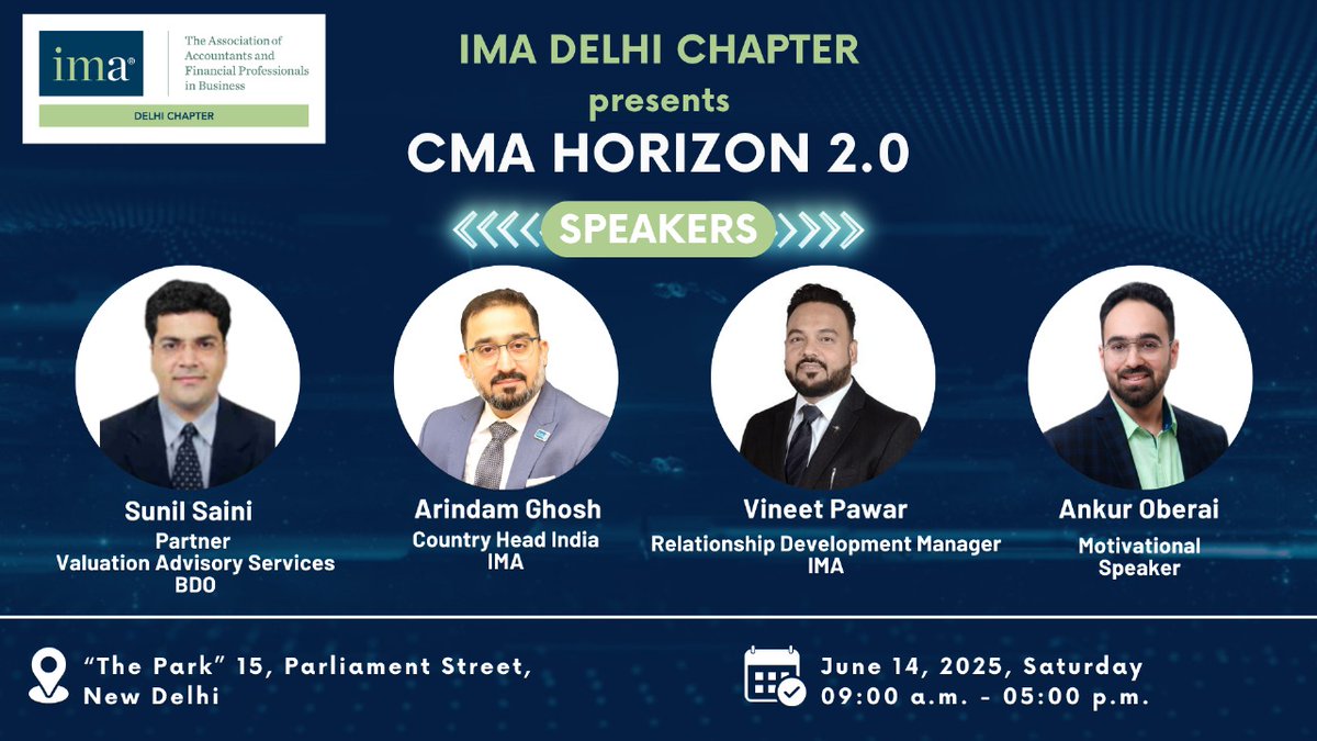 imadelhichapter's tweet photo. Registration/RSVP Link:
https://t.co/3zt5FCz4jE

CPE Credits: 8 CPE

RSVP is mandatory to attend.

Happy Learning- IMA DELHI CHAPTER https://t.co/Ly1jUfByhJ