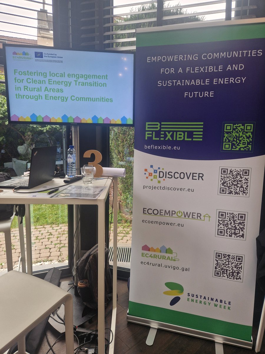 EC4RURAL's tweet image. #EUSEW2025 | From today until Thursday @EC4RURAL will be at the 📍 @euenergyweek Energy Fair sharing a stand with sister projects DISCOVER, ECOempower and @BeFlexible_eu.
Our colleagues from ELARD will welcome you with a mini-quiz on Renewable Energy Communities. Come on over‼️