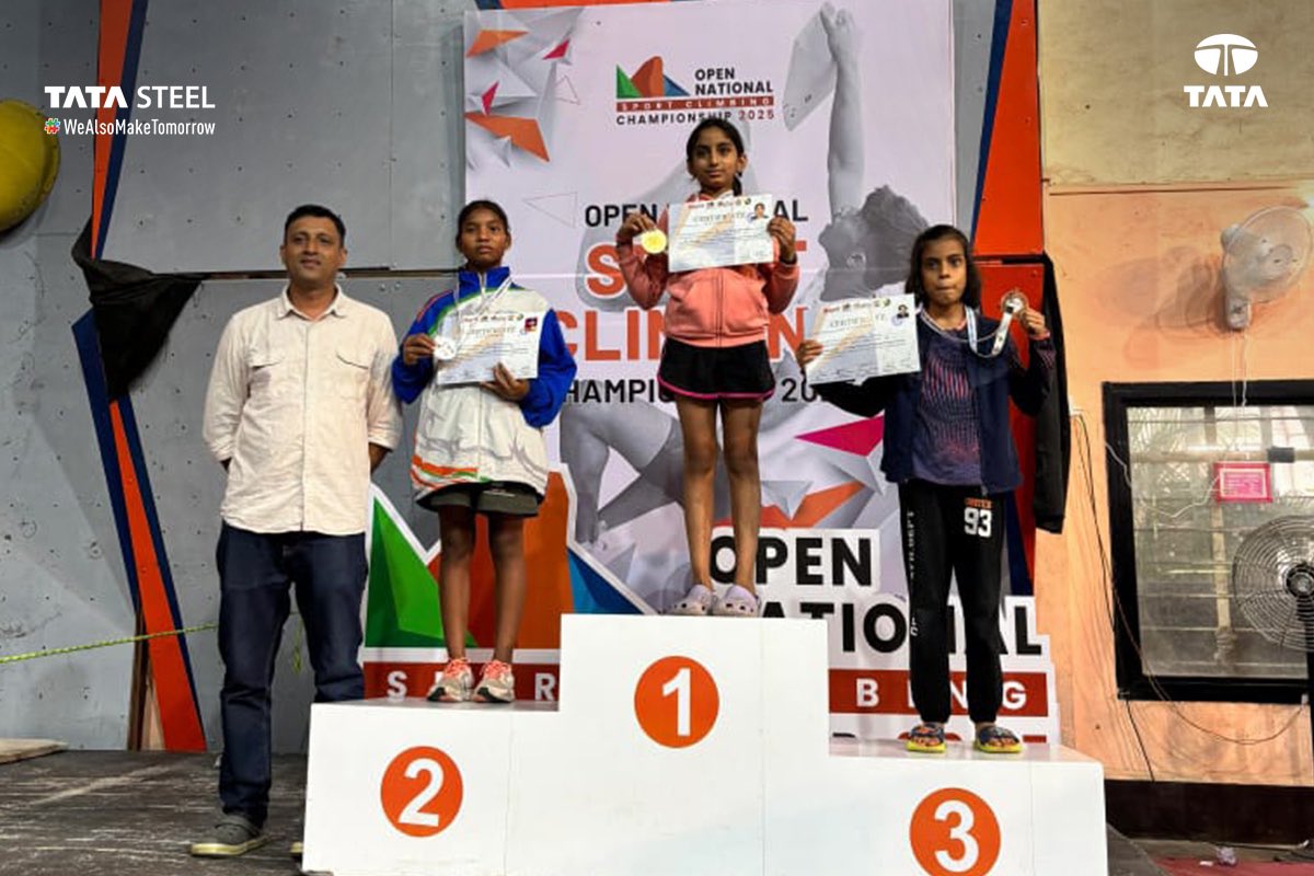 Tata Steel Adventure Foundation’s (TSAF) athletes delivered a stellar performance at the SCFI Open National Sport Climbing Championship 2025, securing 21 medals across the Lead and Boulder disciplines.

From the kids to open categories, the climbers displayed remarkable