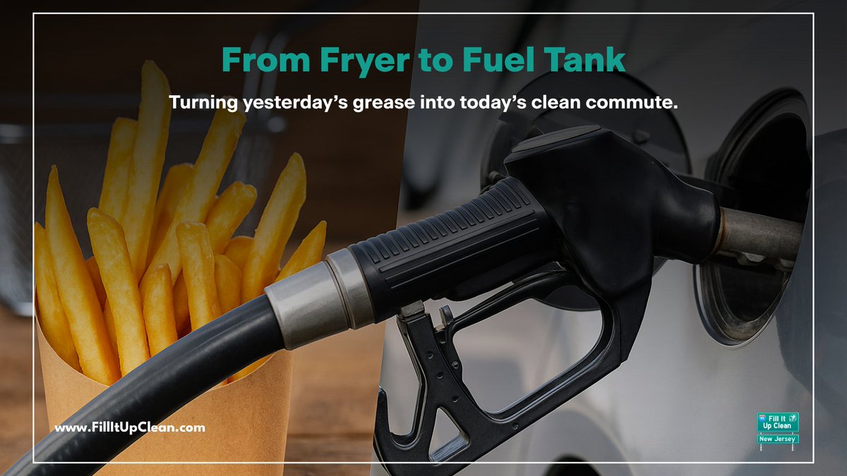FillitUpCleanNJ's tweet image. From french fries to fuel tanks. Clean fuels turn waste into a win for the environment. Support a Clean Fuel Standard.
 #RecycledOil #CleanFuels #FillItUpClean #MadeInNJ #CleanFuelStandard