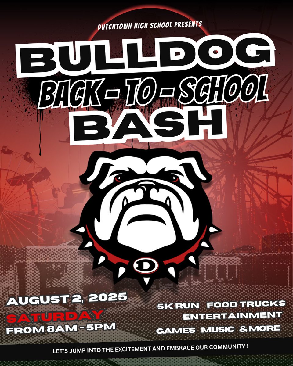 DTown_DAWGS's tweet image. Henry Co, get ready for the Bulldog Back to School Bash. There will be a 5K Games, rides, entertainment, giveaways, Food Trucks and more!! You will not want to miss this!! Come out to promote Healthy Living & support our community!