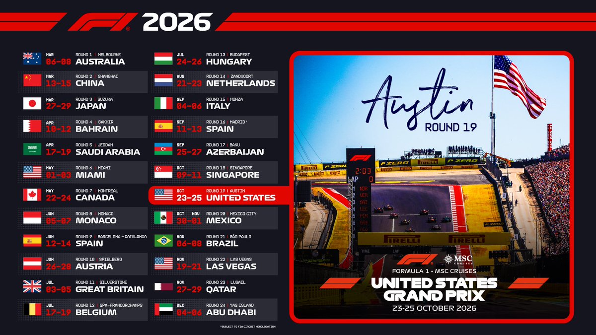 Locked in for @f1 in 2026 🔒#USGP