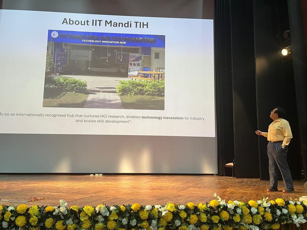 IITMandiiHub's tweet image. Our Project Director, Professor Shubhajit Roy Chowdhury, was an invited speaker at MBCC 2025. He shared insights into the latest work and progress at iHub and elaborated on the fascinating relationship between multimodality and the core themes of the MBCC 2025.