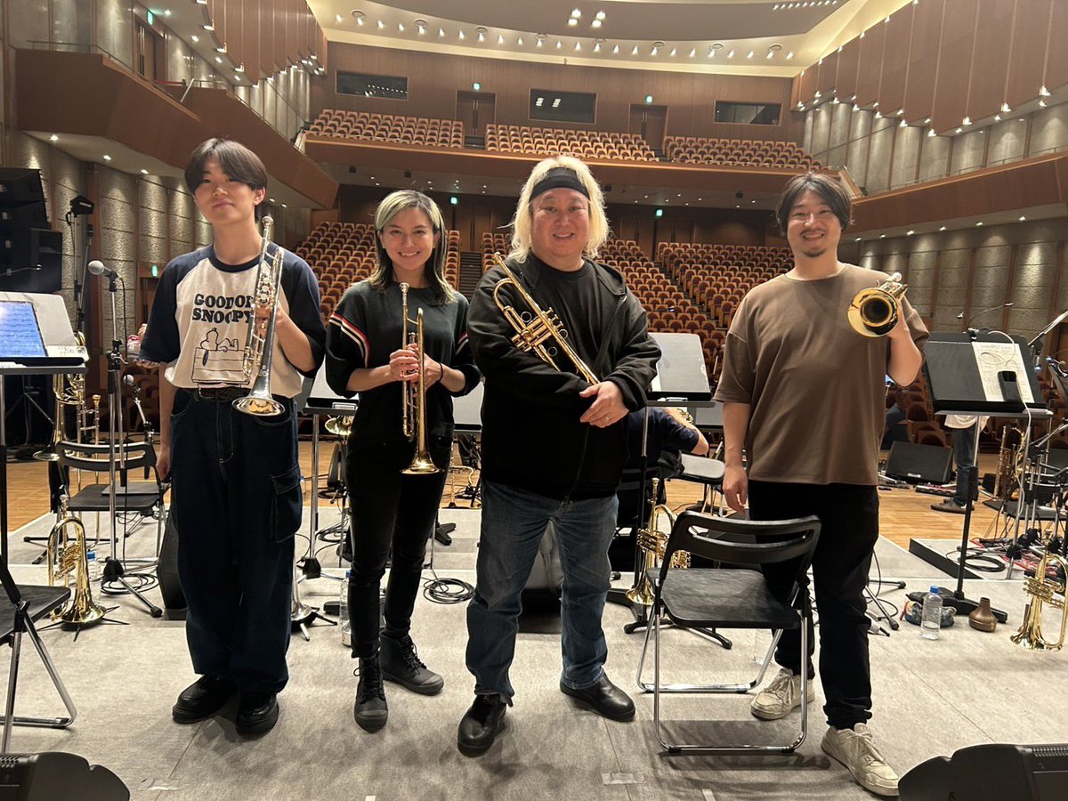 本田雅人さん<a href="/masato__honda/">本田雅人</a> 率いB.B.Station  の芸術鑑賞会で長野県に来ております！
今週は塩尻市で、素晴らしいメンバーの皆さまで演奏させていただきます！

🎺今回のトランペットチーム🎺
#エリックミヤシロ 
#菅家隆介 <a href="/ryuupyon/">菅家隆介</a> 
#山崎千裕 <a href="/Chihiro_Tp/">山崎千裕🎺(Chihiro Yamazaki)</a> 
#斎藤凛太郎 <a href="/LinnRynn/">斎藤凜太郎</a>