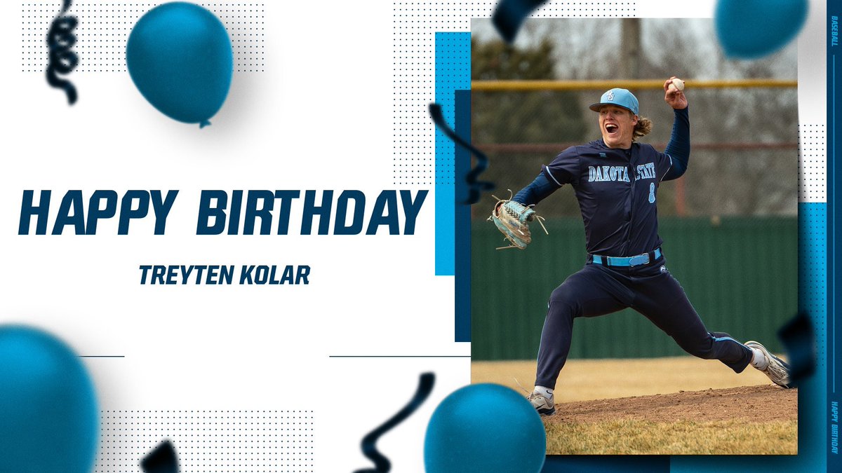 Dakota State Baseball (@dsu_baseball_) on Twitter photo Happy Birthday to rising redshirt sophomore pitcher <a href="/Treyten_Kolar/">treyten kolar</a> from Ida Grove, IA. Thank you for being a Trojan⚔️. Make it a great day, #8. 🎂 Happy Birthday to rising redshirt sophomore pitcher <a href="/Treyten_Kolar/">treyten kolar</a> from Ida Grove, IA. Thank you for being a Trojan⚔️. Make it a great day, #8. 🎂