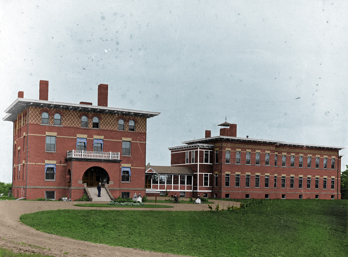 Happy Birthday to us! Today marks the anniversary of the hospital's dedication ceremony in 1893. At the time, the hospital already had two patients being treated! This is a colorized photo from 1893.