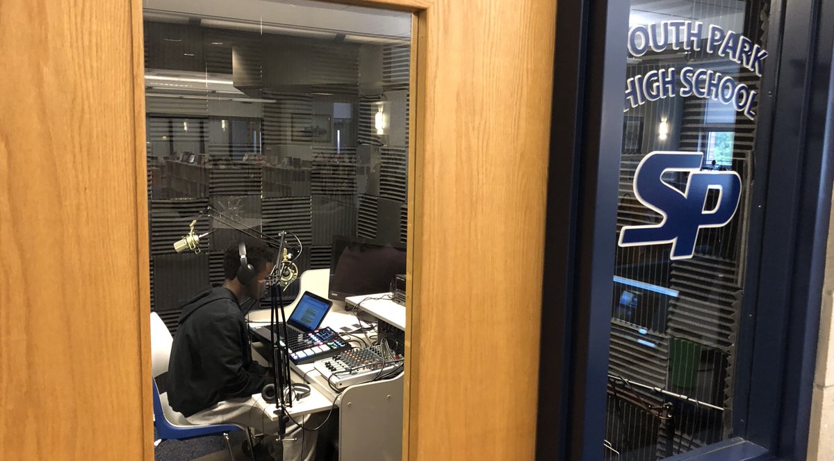 For their final project, students in Mr. Boles's World History class wrote &amp; recorded a podcast based on a book they read highlighting a social studies theme.
Here are South Park HS students Bella Derenzo and Isaiah Kuyateh as they talk passionately about their topics! #SPSoars