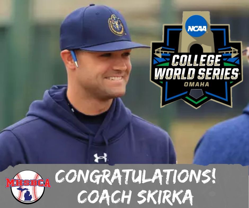 MHSBCA (@mhsbca1) on Twitter photo The MHSBCA would like to congratulate Murray State Head Coach Dan Skirka for guiding Murray State to their first ever trip to Omaha! Coach Skirka is a Union City High School graduate & played college baseball at Kellogg CC & Grand Valley State University.
<a href="/dskirka/">Dan Skirka</a>
<a href="/RacersBaseball/">Murray State Baseball</a> The MHSBCA would like to congratulate Murray State Head Coach Dan Skirka for guiding Murray State to their first ever trip to Omaha! Coach Skirka is a Union City High School graduate & played college baseball at Kellogg CC & Grand Valley State University.
<a href="/dskirka/">Dan Skirka</a>
<a href="/RacersBaseball/">Murray State Baseball</a>