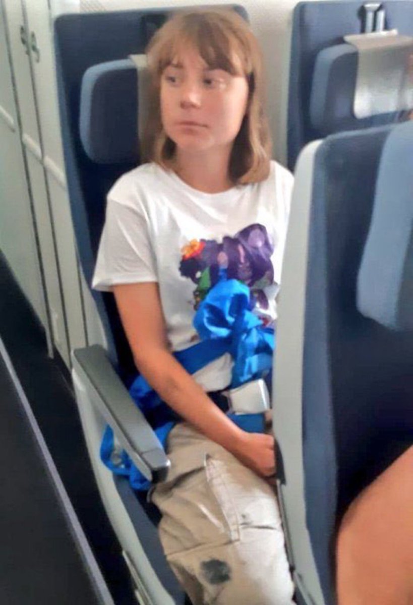 When Cabin crew give your 12 year old the special knotted seat-belt, to stop them running up and down the aisle
