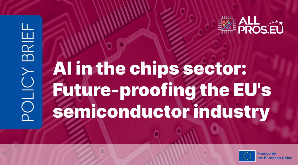 🚀 Just published: new policy brief on the transformative power of #AI in the #semiconductor industry.
Download it to read about key issues: 
 ✔️ STEM &amp; AI talent
 ✔️ Trustworthy, explainable AI systems
 ✔️ The role of SMEs &amp; Open Innovation
🔗 tinyurl.com/52t49der