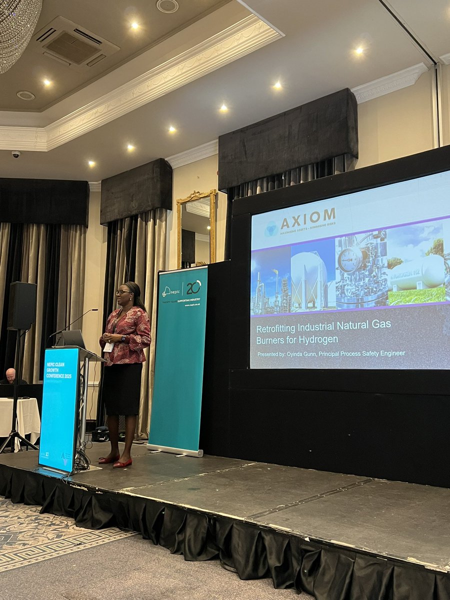 Drawing our conference to a close, our final speaker of the day, Oyinda Gunn from AXIOM discusses retrofitting an industrial burner for hydrogen fuel and safety considerations. 

#NEPICCleanGrowth25