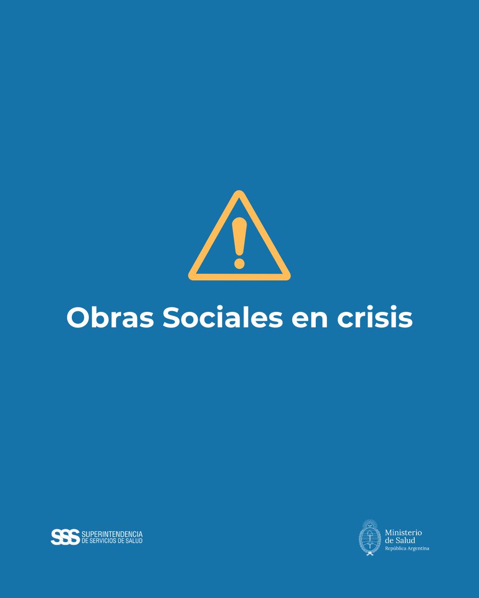 SSSALUD's tweet image. La @SSSalud declaró hoy en situación de crisis a cuatro Obras Sociales que no superaron los factores de criticidad exigidos para su funcionamiento.
Más información: argentina.gob.ar/noticias/la-su…