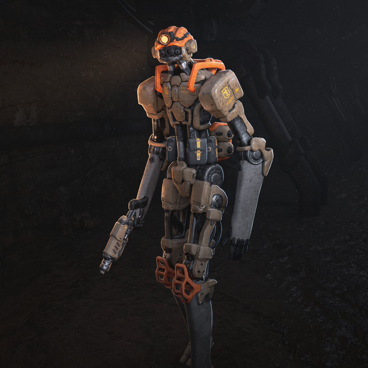 Hermit_CG's tweet image. I finished the miner. I&apos;ll come back to it in the future when I&apos;ve made a few more of these to turn them into combat ones. the original idea was about workers who are forced to fight.
#robotdesign #Blender3D #3DCoat #scifiart #conceptart