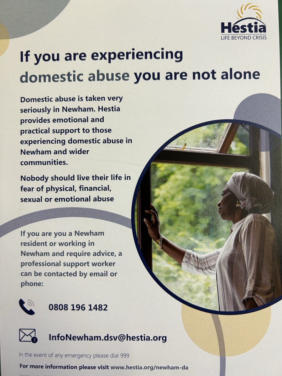 Hestia work across Newham to provide support to those suffering from domestic violence. For more information, or to receive advice or support, contact: hestia.org/newham-da