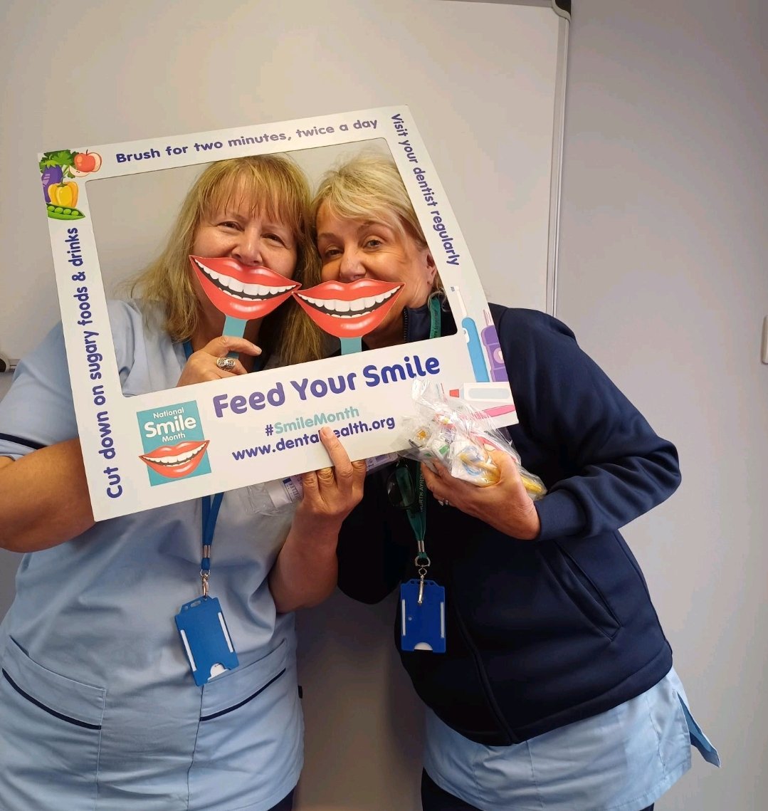 Thanks to staff Carol &amp; Linda for showing off their Smileys at Three Towns Resource Centre, Saltcoats! 

#ayrshire #oralhealthimprovement #smilemonth