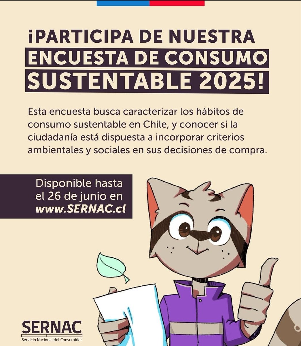 PAULINAESTAY's tweet photo. Los invito a responder y compartir la Encuesta de Consumo Sustentable del  SERNAC 🌱♻️
Link 👉https://t.co/SeTB2Os48m https://t.co/PoUqUYQmGz