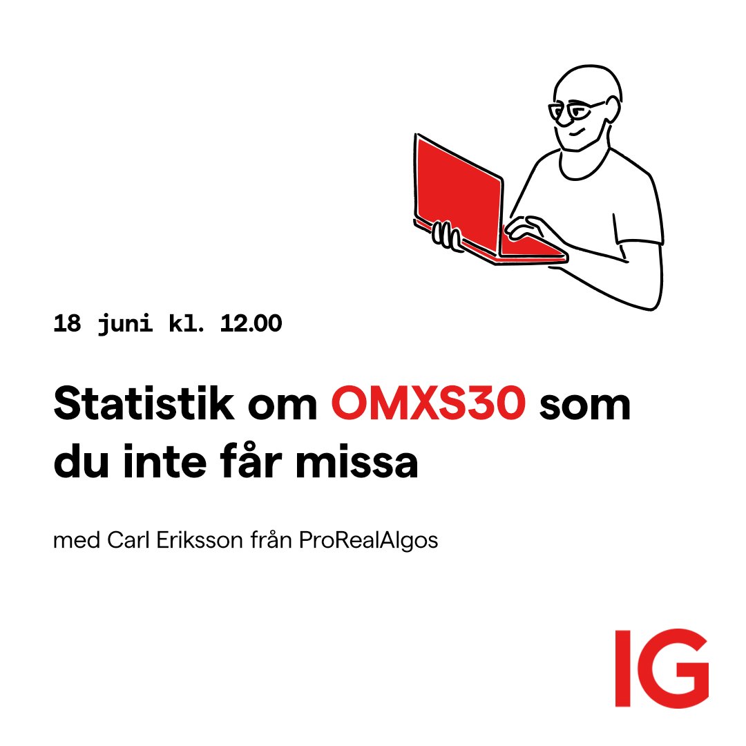 IG Sverige (@igsverige) on Twitter photo Vill du göra smartare trades? 📈 Carl Eriksson från <a href="/ProRealAlgos/">ProRealAlgos</a> visar i vårt webinar exakt vilken statistik han själv använder på svenska börsen - och hur den kan boosta din avkastning. Anmäl dig här: bit.ly/4jsN41p
All trading innebär hög risk. Vill du göra smartare trades? 📈 Carl Eriksson från <a href="/ProRealAlgos/">ProRealAlgos</a> visar i vårt webinar exakt vilken statistik han själv använder på svenska börsen - och hur den kan boosta din avkastning. Anmäl dig här: bit.ly/4jsN41p
All trading innebär hög risk.