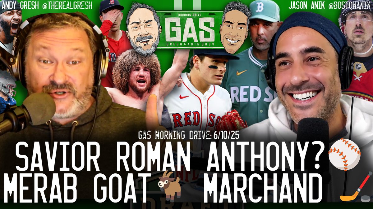 Gresh & Anik Show (@gasshowam) on Twitter photo 🚨 BREAKING DOWN: Roman Anthony's error, Vrabel's Maye comments & UFC 316 FALLOUT! LIVE at 11AM ET.
Don’t miss @therealgresh & <a href="/bostonanik/">Jason Anik</a>! 👉 shorturl.at/mYKdD 🚨 BREAKING DOWN: Roman Anthony's error, Vrabel's Maye comments & UFC 316 FALLOUT! LIVE at 11AM ET.
Don’t miss @therealgresh & <a href="/bostonanik/">Jason Anik</a>! 👉 shorturl.at/mYKdD