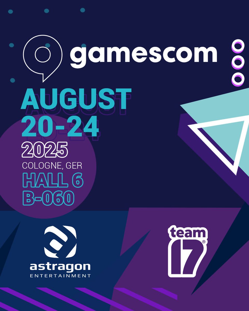 We’re heading back to gamescom 2025 – and we’re bringing our friends at @‌Team17 with us! 🎉
Get ready for hands-on gameplay at our joint booth in Hall 6, B-060.

We can’t wait to see you in Cologne from August 20–24! 💚
