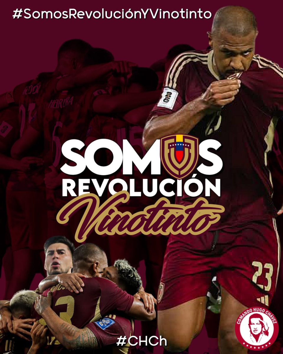 ¡La Vinotinto nos inspira! Su lucha en la cancha es un reflejo de nuestra lucha diaria por un mejor país. ¡Vamos con todo, guerreros!  #SomosRevoluciónYVinotinto #CHCh