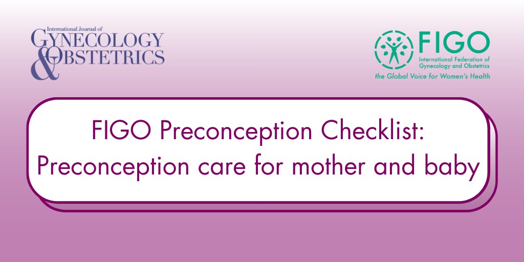 Use of the <a href="/FIGOHQ/">FIGO HQ</a> Preconception Checklist, which includes the key elements of optimal preconception care, will empower women and their healthcare providers to better prepare women and their families for pregnancy.

Read #OA: doi.org/10.1002/ijgo.1…