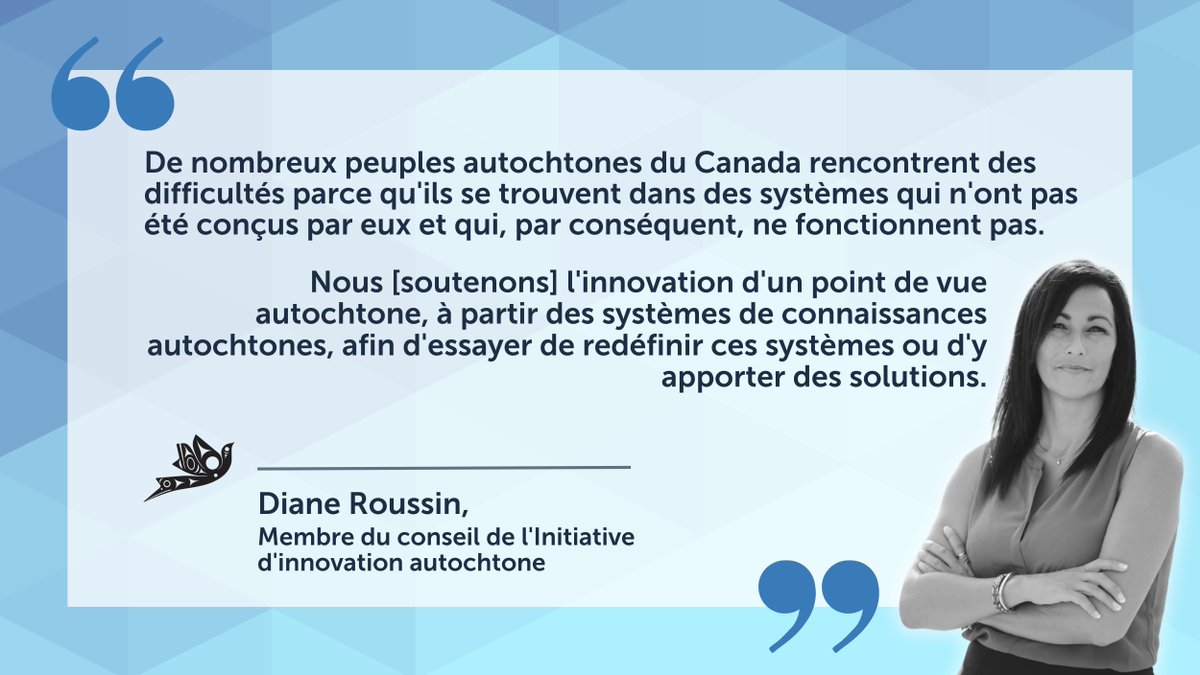 Diane Roussin, membre du Conseil de l'Initiative d'innovation autochtone, nous rappelle pourquoi il est essentiel de soutenir l'innovation ancrée dans les systèmes de connaissances autochtones 🔑  

#leadershipautochtone #financementsocial #innovationautochtone