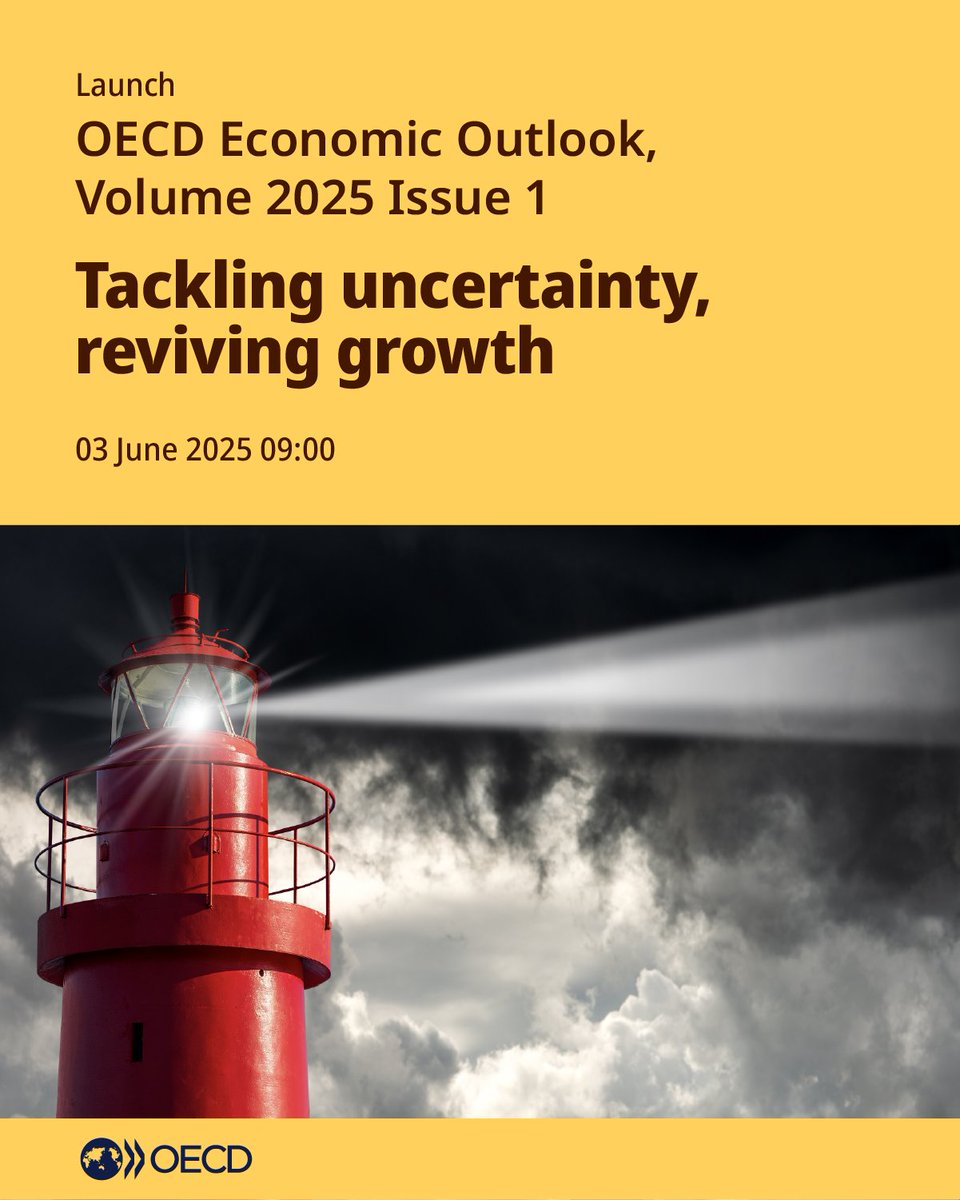 Global economic outlook revised down as trade policy uncertainty dampens growth.

OECD projections show GDP growth slowing from 3.3% in 2024 to 2.9% in 2025 and 2.9% in 2026.

The latest OECD #EconomicOutlook is out now: brnw.ch/21wTit4