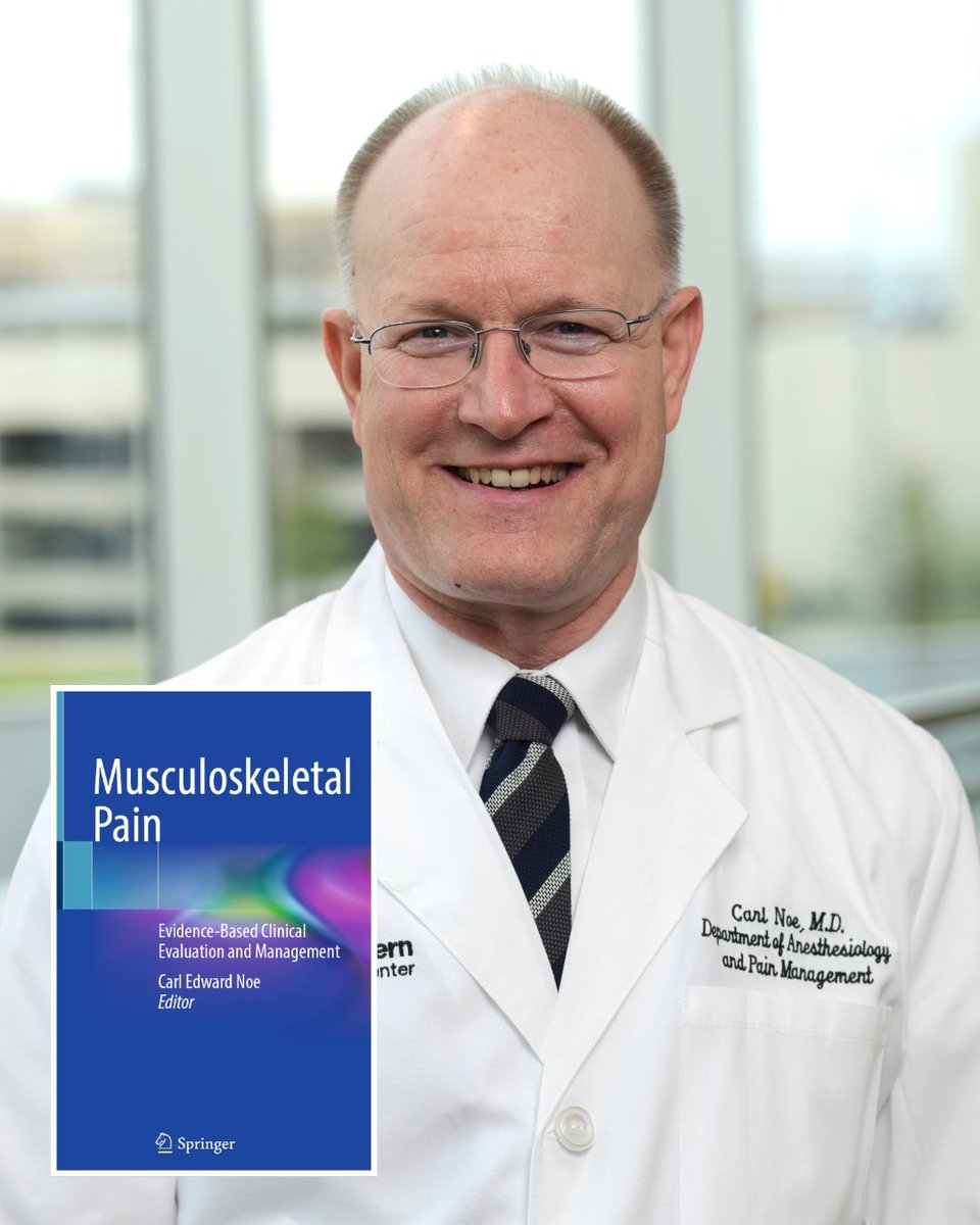 UTSW_Anesthesia's tweet image. Congratulations to Carl Noe, M.D., on the publication of his book, Musculoskeletal Pain! 📚🎉
This comprehensive, evidence-based guide helps clinicians better diagnose and manage musculoskeletal pain. Join us in celebrating this incredible achievement! 👏