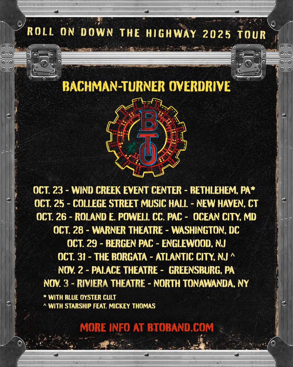 We’re adding more fuel to the fire! ⛽ 🔥 New dates just announced for the Roll On Down The Highway 2025 Tour. Catch us in even more cities this fall. Tickets go on sale Friday the 13th at 10 AM local time. Set your reminders and we’ll see you out there! btoband.com