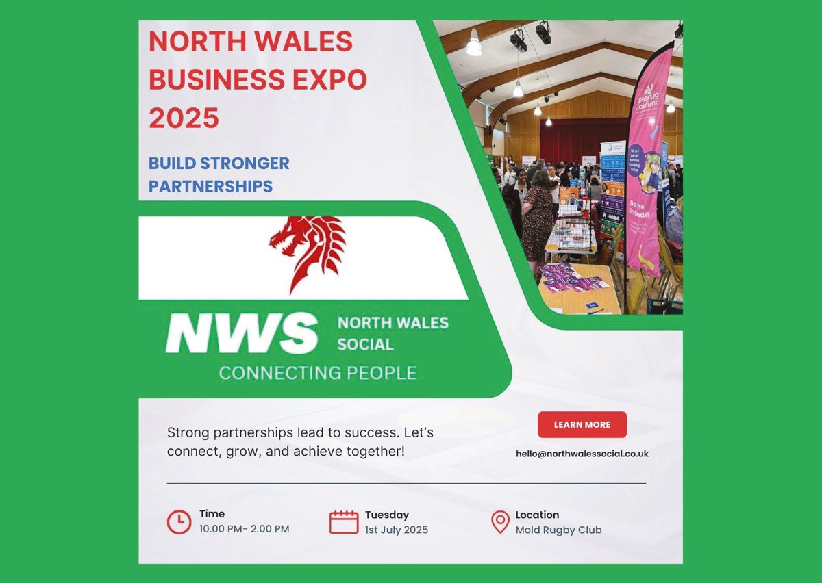 Love Wrexham Magazine (@love_wrexham) on Twitter photo Tune into the hottest hour of North Wales social media exposure available! 8-9pm every Thursday.
Visit the North Wales Business Expo 2025 at Mold Rugby Club on 1st July from 10am to 2pm hello@northwalessocial.co.uk
#northwalessocial
<a href="/NWalesSocial/">#NorthWalesSocial ⬆️🏴🤝</a>
#nw4b Tune into the hottest hour of North Wales social media exposure available! 8-9pm every Thursday.
Visit the North Wales Business Expo 2025 at Mold Rugby Club on 1st July from 10am to 2pm hello@northwalessocial.co.uk
#northwalessocial
<a href="/NWalesSocial/">#NorthWalesSocial ⬆️🏴🤝</a>
#nw4b