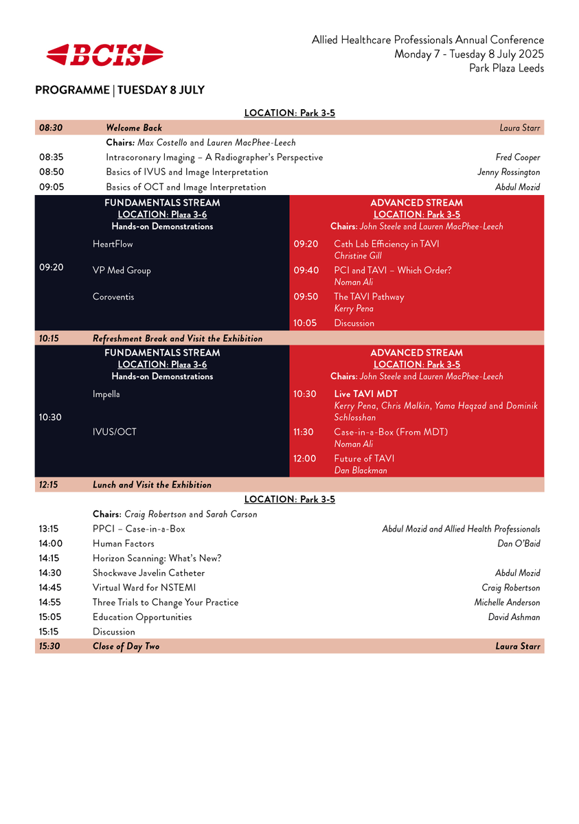 BCIS (@bcis_uk) on Twitter photo Exciting news! The <a href="/bcis_ahp/">BCIS AHP's</a> programme for this year's conference is now available to view
Featuring TWO streams of educational content, hands-on demonstrations, and quick-fire angio reviews, this conference is a must-attend for all cath lab staff
We can't wait to welcome you Exciting news! The <a href="/bcis_ahp/">BCIS AHP's</a> programme for this year's conference is now available to view
Featuring TWO streams of educational content, hands-on demonstrations, and quick-fire angio reviews, this conference is a must-attend for all cath lab staff
We can't wait to welcome you