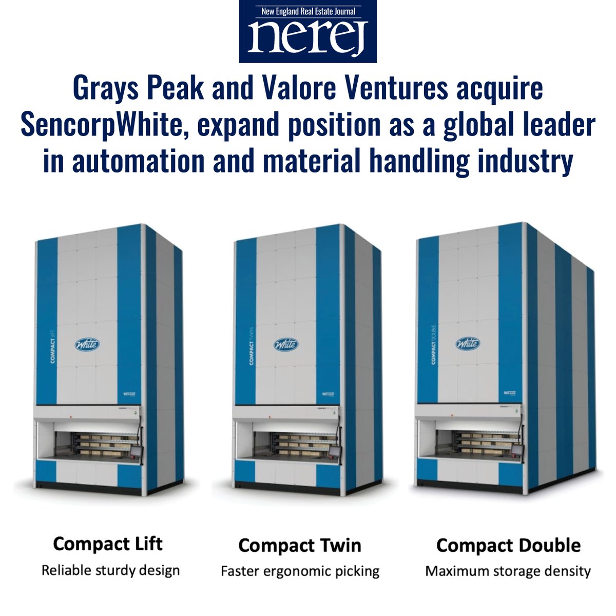 Grays Peak and Valore Ventures acquire SencorpWhite, expand position as a global leader in automation and material handling industry - hubs.la/Q03rslnK0 #cre #WarehouseExecutionSystems #WarehouseControlSystems #verticalcarousel #horizontalcarousel #WhiteIntelligentStorage