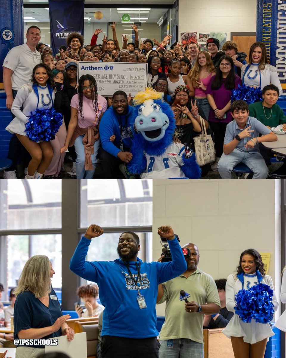 Colts Community (@coltscommunity) on Twitter photo We surprised Coach T from Shortridge High School with the honor of being named our 2024-2025 Classroom Quarterback of the Year, presented by <a href="/AnthemBCBS/">Anthem Blue Cross and Blue Shield</a>! 🏈📚
The Classroom Quarterback program celebrates Indiana educators who lead with passion, purpose, and perseverance, and We surprised Coach T from Shortridge High School with the honor of being named our 2024-2025 Classroom Quarterback of the Year, presented by <a href="/AnthemBCBS/">Anthem Blue Cross and Blue Shield</a>! 🏈📚
The Classroom Quarterback program celebrates Indiana educators who lead with passion, purpose, and perseverance, and