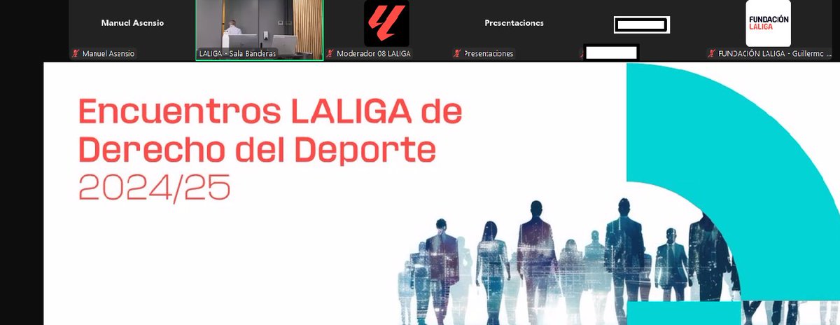Comenzamos la última sesión de encuentros jurídicos <a href="/laliga/">LALIGA</a> <a href="/FundacionLaLiga/">FUNDACIÓN LALIGA</a>  de la temporada:
👩‍⚖️Legislación y jurisprudencia de actualidad.
📑Elegibilidad para jugar con las selecciones nacionales.
🧑‍💻Ciberseguridad y medidas de protección en la organización del deporte.