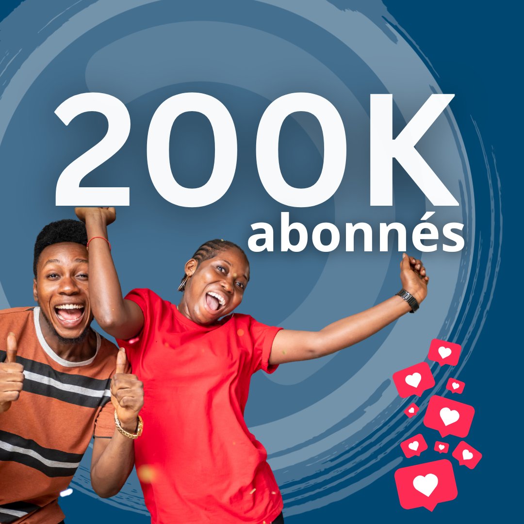 #Actu | 🌟2⃣0⃣0⃣ 0⃣0⃣0⃣ abonnés 🌟
Un immense MERCI à tous nos abonnés, qu'ils soient nouveaux ou fidèles depuis longtemps ! 
MERCI de suivre la chaîne <a href="/BM_Afrique/">Banque mondiale AFR</a> &amp; de contribuer à son dynamisme.
MERCI d'être toujours + nombreux à suivre nos actualités d'Afrique et d'ailleurs.