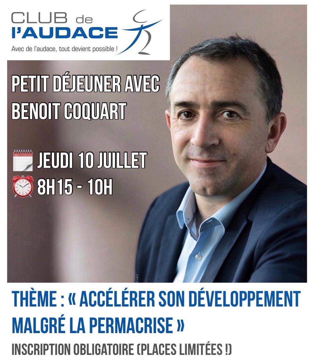 Nous avons l’honneur de recevoir Benoît Coquart, DG du groupe <a href="/Legrand/">Legrand</a> 
🎤 Thème : "Accélérer son développement malgré la permacrise"
📅  10 juillet / 8h15 - 10h
🎟️ Inscription ici 👉 urlr.me/ugfe7q

<a href="/essecalumni/">ESSEC Alumni</a> <a href="/competences_dev/">Compétences et Développement</a> <a href="/CrechesLMB/">La Maison Bleue</a> <a href="/F_initiativesFR/">F.initiatives</a> <a href="/TLConseil/">Thomas Legrain, Directeur général</a>