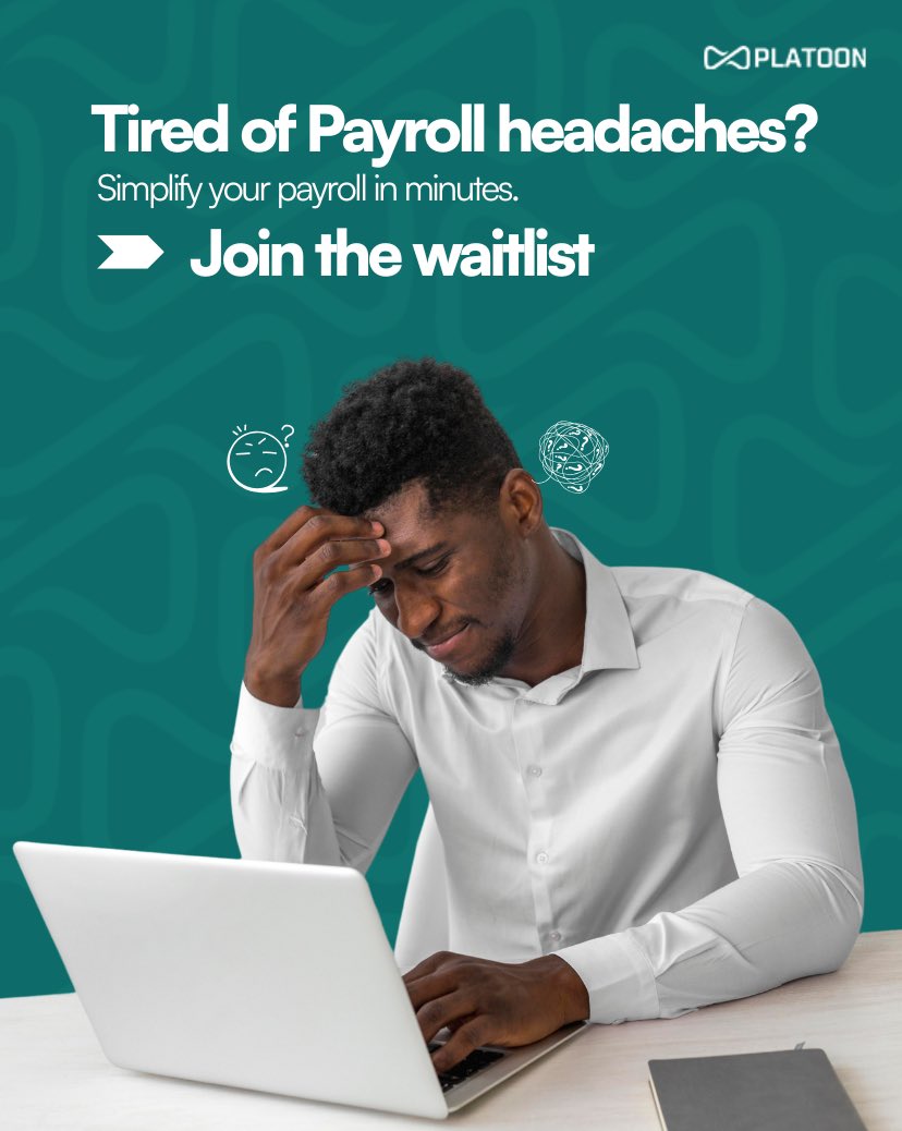 platoonco's tweet photo. Join the waitlist via link in bio now!
#payrollmanagementsolution #PlatoonCo #easysalarypayment #payrollmanagementinnigeria #salarypaymenttool #Platoonbeta #smartpayroll https://t.co/MrLCw3sxC3