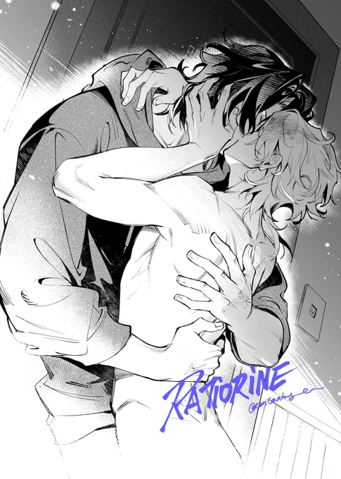 #ratiorine 给塔妹理砂新刊的插图!(没有纹身是因为paro的原因) 