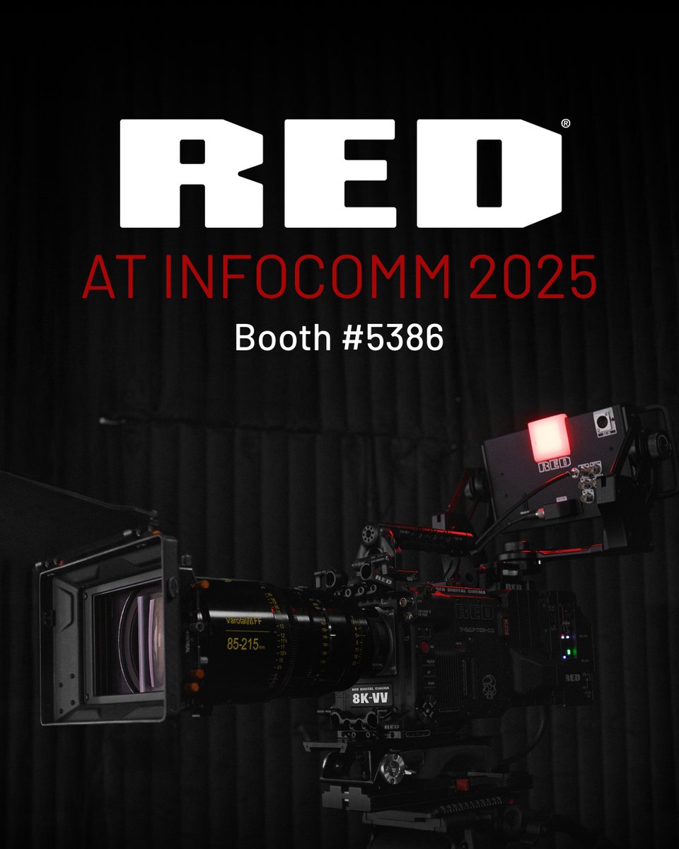 RED_Cinema's tweet image. Join RED at InfoComm to see the latest in cinema imaging—including the new Cine-Broadcast solution. 

#InfoComm | Booth 5386
