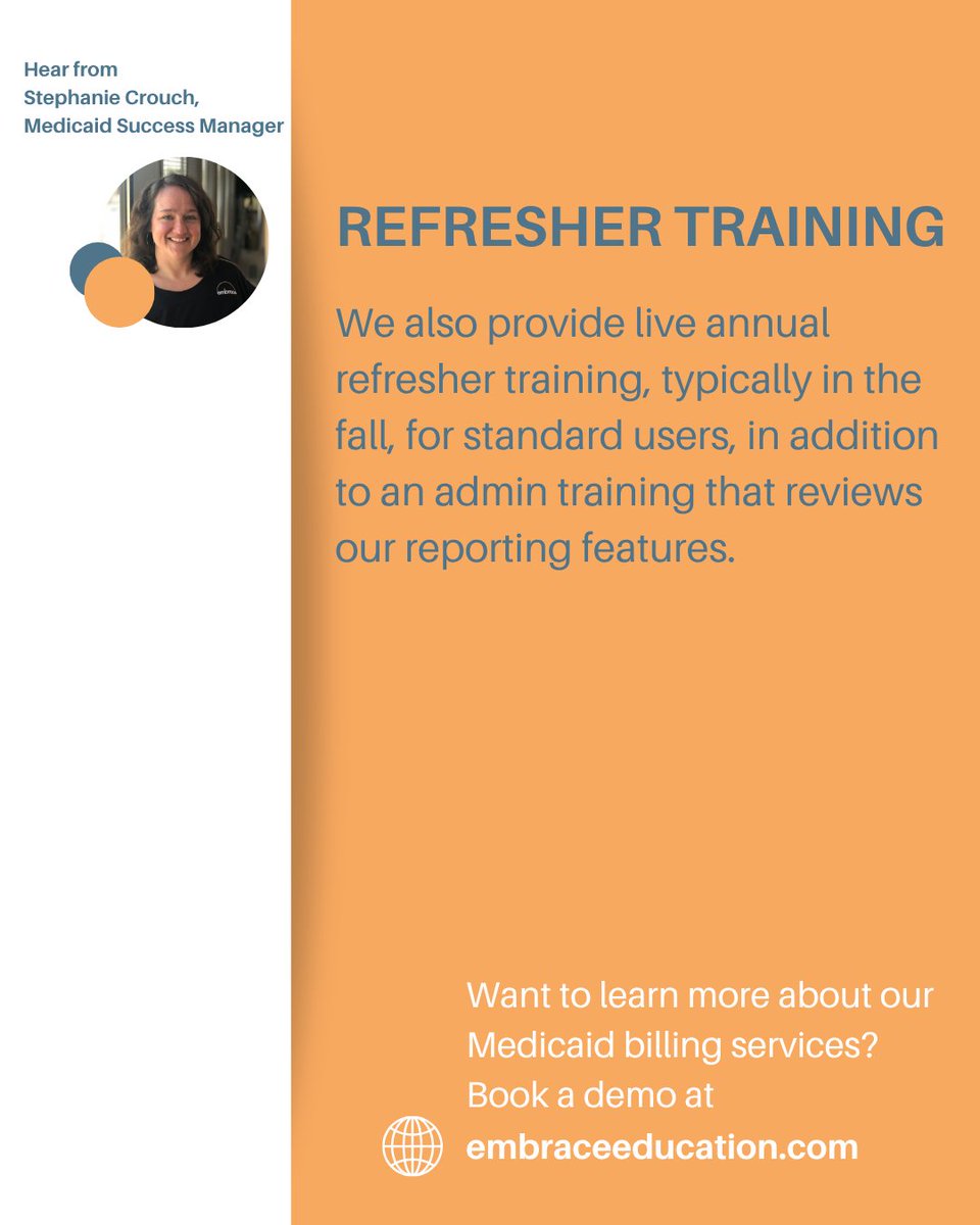 When you switch to EmbraceDS®, you're not just getting reliable software—your team also receives free training and retraining from our Implementation and Medicaid Success teams.

👉 Swipe through to see all training options available.