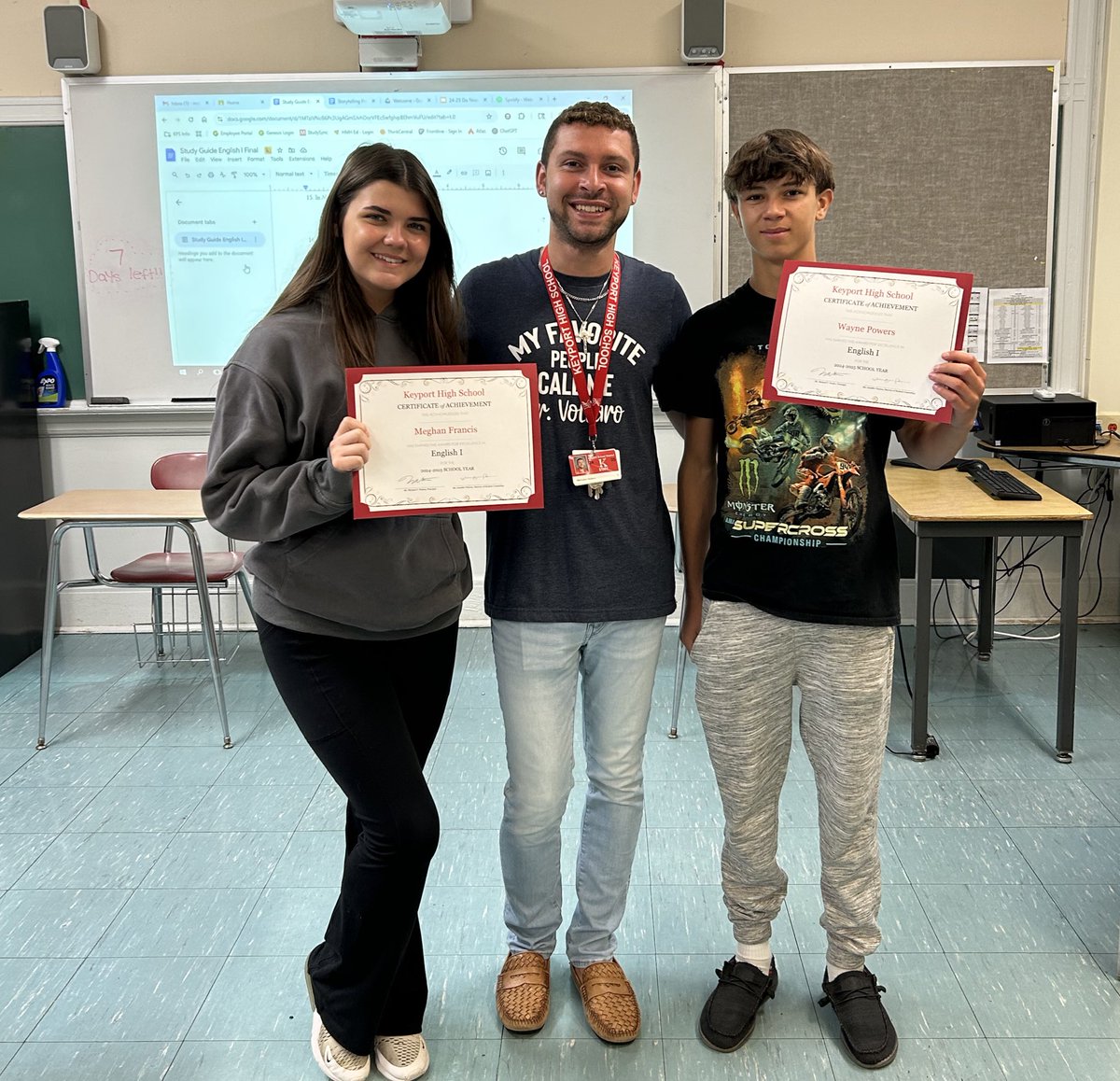 Proud teacher moment! This morning we had Academic Awards here at KHS and we were able to recognize the hard work of our students this year. These two truly went above and beyond in English I and I could not be more proud of their hard work and growth this year!
#KeyportPride ♥️