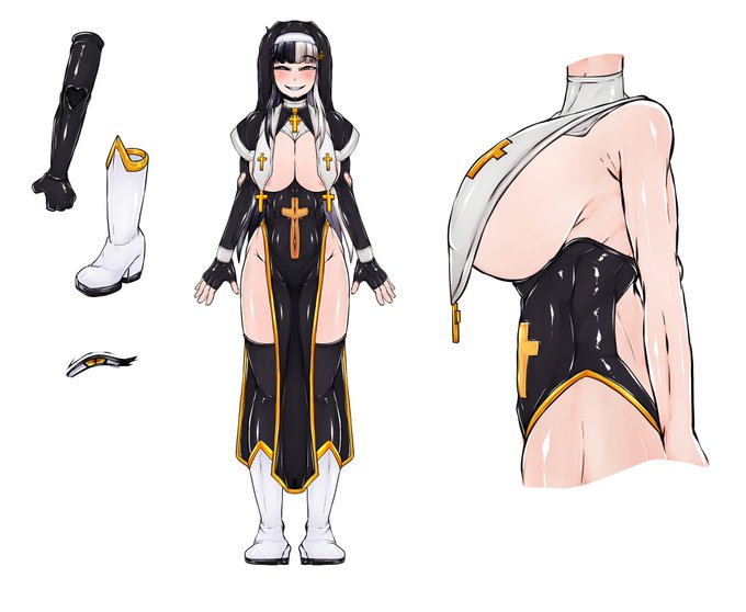 Skebのご依頼主様のオリキャラシスターさんの色んな服をデザインを納品させていただきましたー 