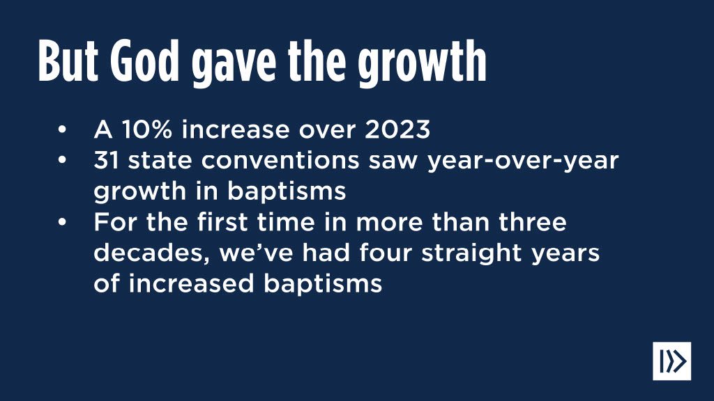 NAMB (@namb_sbc) on Twitter photo 2024 marked the fourth year in a row that we saw an increase in baptisms!
God is honoring what each of you is so faithfully doing... sharing the gospel every day, and we are grateful.
<a href="/NAMBEvangelism/">NAMB Evangelism</a> | #SBC25 2024 marked the fourth year in a row that we saw an increase in baptisms!
God is honoring what each of you is so faithfully doing... sharing the gospel every day, and we are grateful.
<a href="/NAMBEvangelism/">NAMB Evangelism</a> | #SBC25